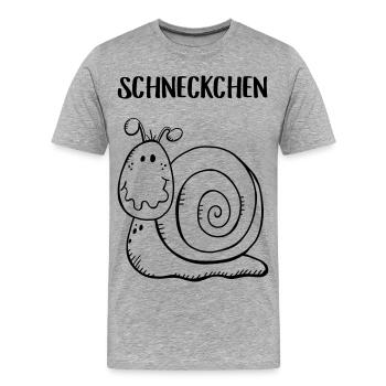 Schneckchen - Schnecke - Schnecken - Schneckenhaus - Männer Premium Bio T-Shirt - Grau meliert - Vorne - Damien (186cm)