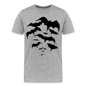 Les chauves-souris, les vampires, Dracula - T-shirt bio Premium Homme - gris chiné - Devant - Damien (186cm)