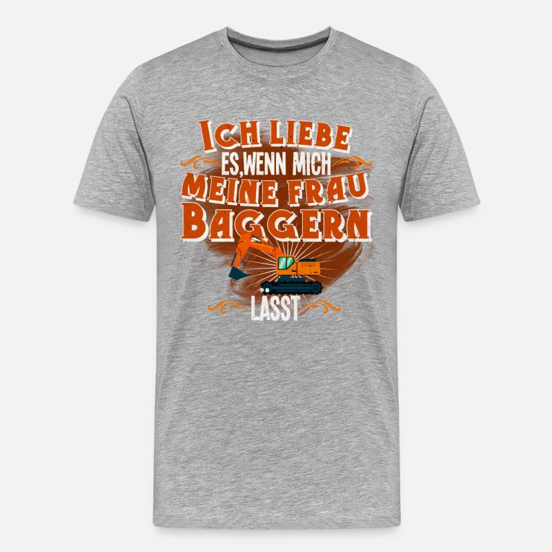 Bagger - Männer Premium Bio T-Shirt - Grau meliert