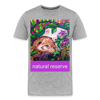 CE Animaux I Protection de la nature I Loutre - T-shirt bio Premium Homme - gris chiné - Devant - Damien (186cm)