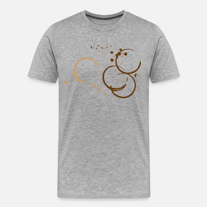 Kaffee Kaffeeränder Kleckse - Männer Premium Bio T-Shirt - Grau meliert