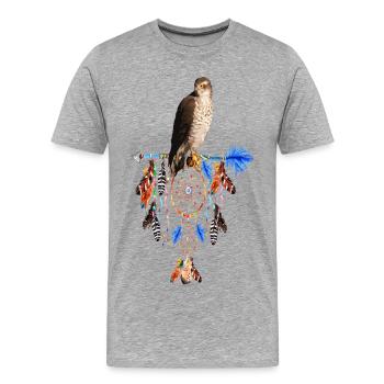 falcon dream mystic dream catcher - Men's Premium Organic T-Shirt - heather grey - Front - Damien (186cm)