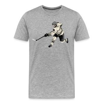 Eishockey - Männer Premium Bio T-Shirt - Grau meliert - Vorne - Damien (186cm)
