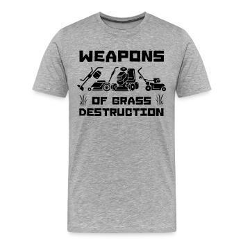 Armes de destruction de l’herbe - T-shirt bio Premium Homme - gris chiné - Devant - Damien (186cm)
