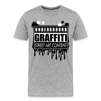 Underground graffitis flex - T-shirt bio Premium Homme - gris chiné - Devant - Damien (186cm)