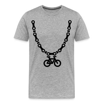 Mountain bike MTB Collier chaîne de bicyclette ATB - T-shirt bio Premium Homme - gris chiné - Devant - Damien (186cm)