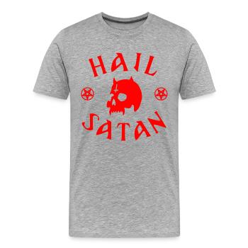 Hail Satan - Männer Premium Bio T-Shirt - Grau meliert - Vorne - Damien (186cm)