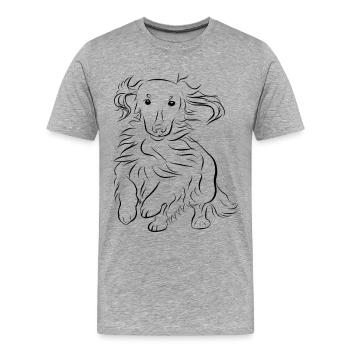 Dackel-Geschwindigkeit - Männer Premium Bio T-Shirt - Grau meliert - Vorne - Damien (186cm)