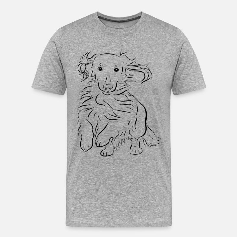 Dackel-Geschwindigkeit - Männer Premium Bio T-Shirt - Grau meliert