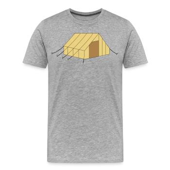 Tente - T-shirt bio Premium Homme - gris chiné - Devant - Damien (186cm)