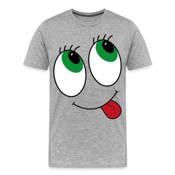 Comic-style eyes - Men's Premium Organic T-Shirt - heather grey - Front - Damien (186cm)