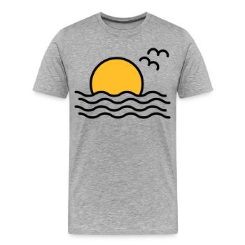 Coucher de soleil - T-shirt bio Premium Homme - gris chiné - Devant - Damien (186cm)