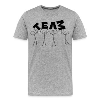 Équipe - T-shirt bio Premium Homme - gris chiné - Devant - Damien (186cm)
