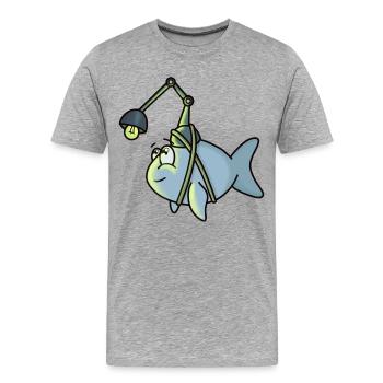 Poisson grenouille des grands fonds - T-shirt bio Premium Homme - gris chiné - Devant - Damien (186cm)