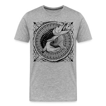Fish - Fishermen - Fishing - Fishing - Pike - Men's Premium Organic T-Shirt - heather grey - Front - Damien (186cm)