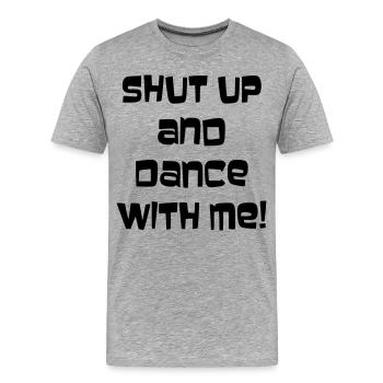 Dance with me paroles chanson danseur danse groupe # - T-shirt bio Premium Homme - gris chiné - Devant - Damien (186cm)