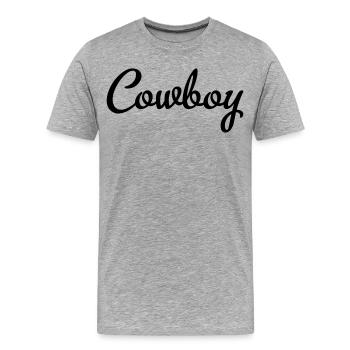 cowboy - Men's Premium Organic T-Shirt - heather grey - Front - Damien (186cm)