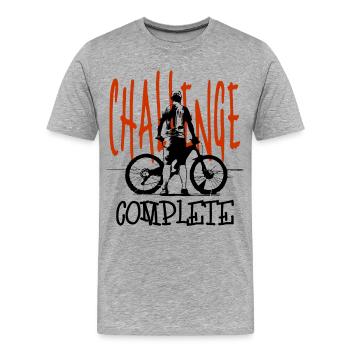 Excursion en VTT - T-shirt bio Premium Homme - gris chiné - Devant - Damien (186cm)