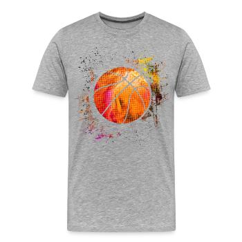 Basketball - BBall - Basket Ball - Basketballer - Männer Premium Bio T-Shirt - Grau meliert - Vorne - Damien (186cm)
