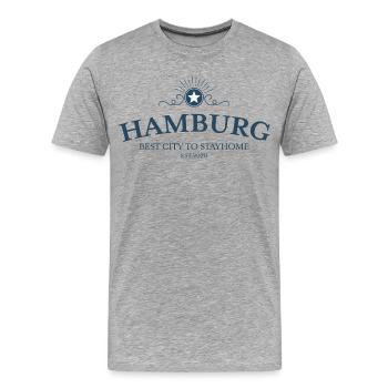 Hamburg - Men's Premium Organic T-Shirt - heather grey - Front - Damien (186cm)