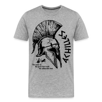 Achilles griechischer Held - Männer Premium Bio T-Shirt - Grau meliert - Vorne - Damien (186cm)