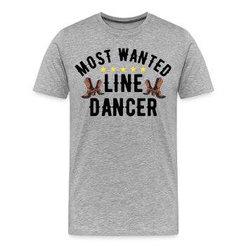 Most Wanted Line Dancer - Männer Premium Bio T-Shirt - Grau meliert - Vorne - Damien (186cm)