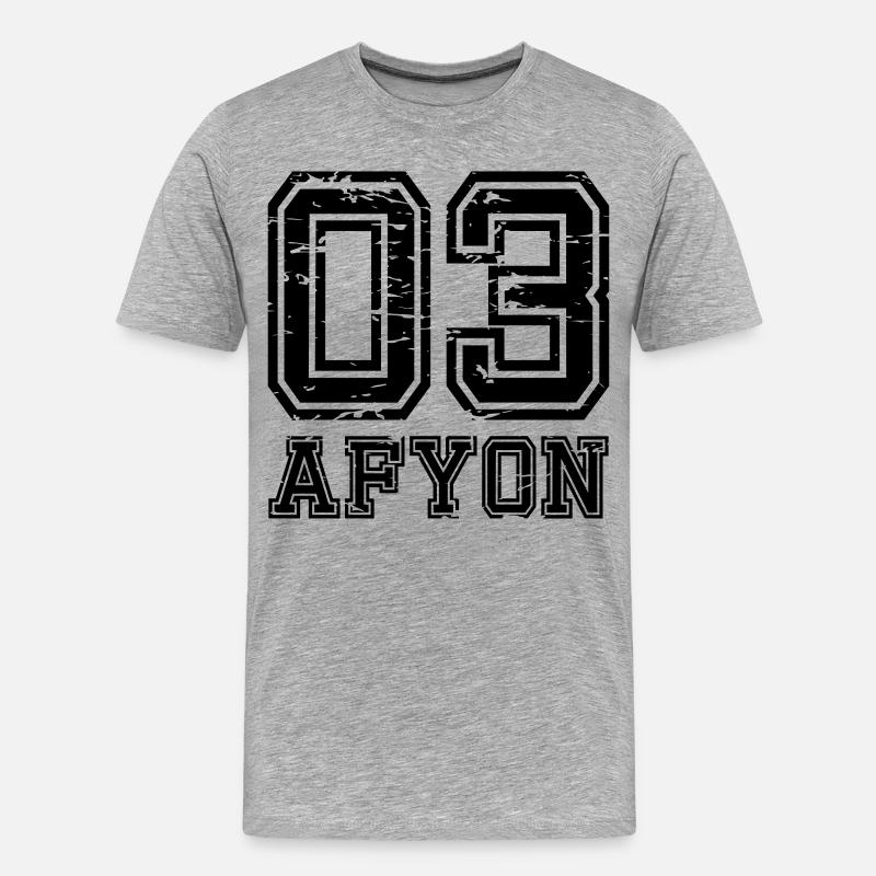 Afyon 03 used look - Männer Premium Bio T-Shirt - Grau meliert