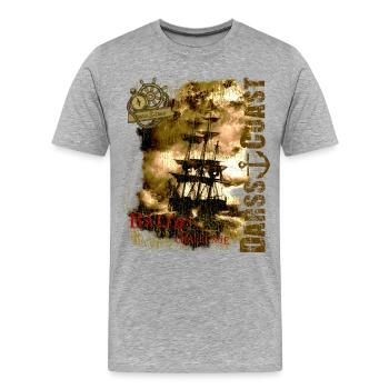 DarssCoast - Baltic Challenge - T-shirt bio Premium Homme - gris chiné - Devant - Damien (186cm)