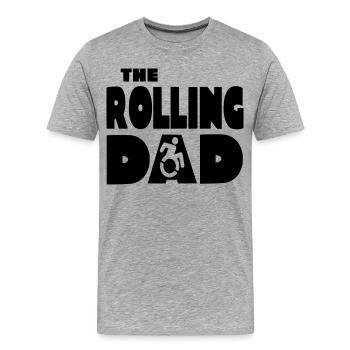 Der rollende Vater im Rollstuhl, Vater # - Männer Premium Bio T-Shirt - Grau meliert - Vorne - Damien (186cm)