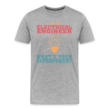 Bestseller Electrical Engineer Tshirt, Funny Quote - Men's Premium Organic T-Shirt - heather grey - Front - Damien (186cm)