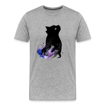 Black Cat - T-shirt bio Premium Homme - gris chiné - Devant - Damien (186cm)