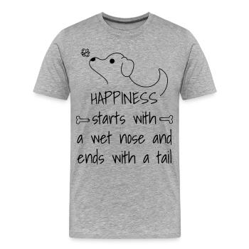 T-Shirt für Hundefreunde - Männer Premium Bio T-Shirt - Grau meliert - Vorne - Damien (186cm)