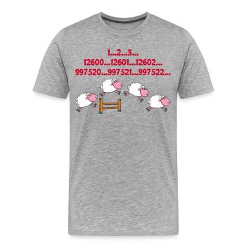 Compter les moutons - T-shirt bio Premium Homme - gris chiné - Devant - Damien (186cm)