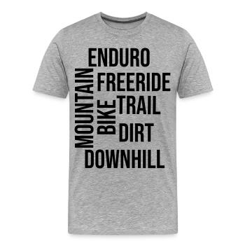 Mountain bike words Enduro Downhill Trail - Men's Premium Organic T-Shirt - heather grey - Front - Damien (186cm)