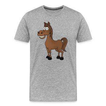 Funny horse - Men's Premium Organic T-Shirt - heather grey - Front - Damien (186cm)