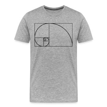 Fibonacci Tshirt - Männer Premium Bio T-Shirt - Grau meliert - Vorne - Damien (186cm)