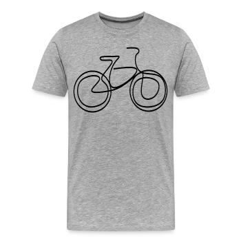 LINE ART WHEEL BLACK MINIMALISM - Men's Premium Organic T-Shirt - heather grey - Front - Damien (186cm)