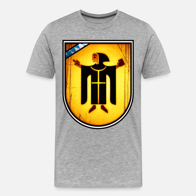 München's Mönch - Männer Premium Bio T-Shirt - Grau meliert
