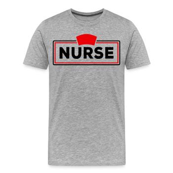 Infirmière infirmier Infirmier - T-shirt bio Premium Homme - gris chiné - Devant - Damien (186cm)