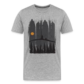 Montagnes du Harz - Cadeau de randonnée du Harz Brocken - T-shirt bio Premium Homme - gris chiné - Devant - Damien (186cm)