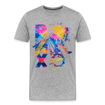 Vélo BMX | Pilote BMX | BMX coloré - T-shirt bio Premium Homme - gris chiné - Devant - Damien (186cm)