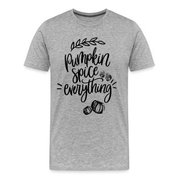Pumpkin Spice Everything - Men's Premium Organic T-Shirt - heather grey - Front - Damien (186cm)