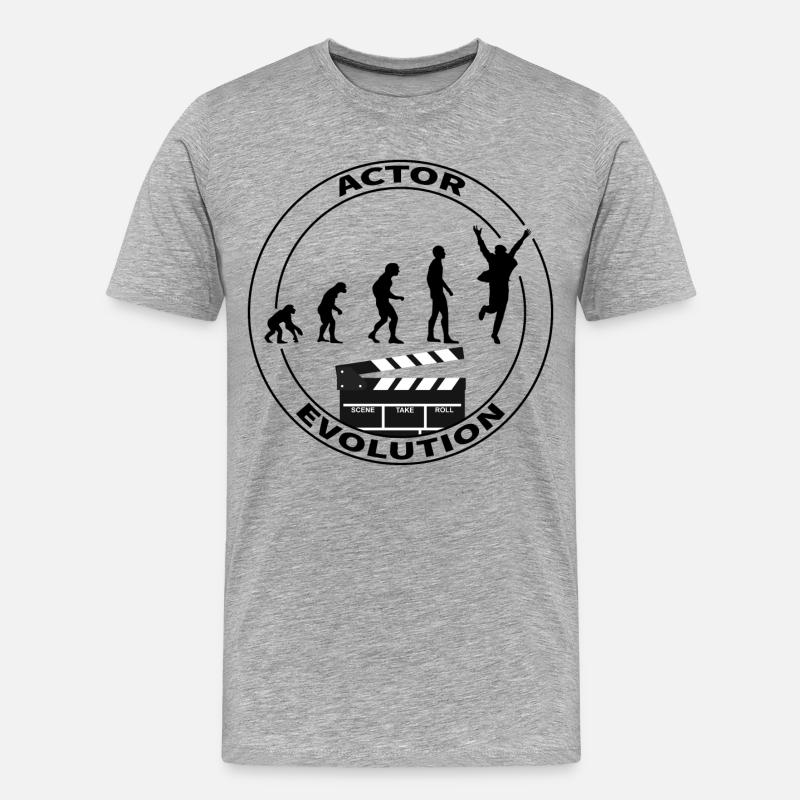 Cadeau d'interprète acteur d'évolution - T-shirt bio Premium Homme - gris chiné