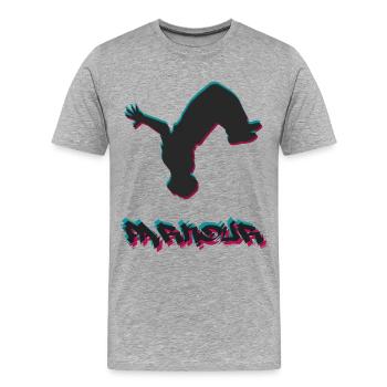 Parkour - Men's Premium Organic T-Shirt - heather grey - Front - Damien (186cm)