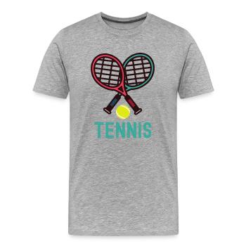 Tennis - T-shirt bio Premium Homme - gris chiné - Devant - Damien (186cm)