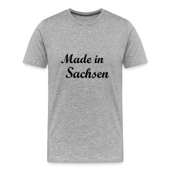 Sachsen - Männer Premium Bio T-Shirt - Grau meliert - Vorne - Damien (186cm)