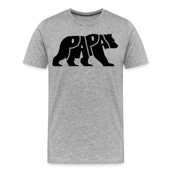 Daddy Bear - Men's Premium Organic T-Shirt - heather grey - Front - Damien (186cm)
