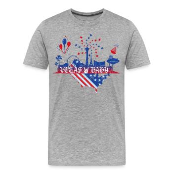 Bébé de Las Vegas - T-shirt bio Premium Homme - gris chiné - Devant - Damien (186cm)
