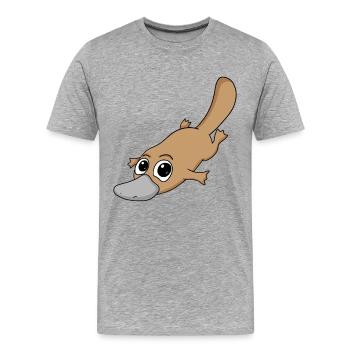 ornithorynque - T-shirt bio Premium Homme - gris chiné - Devant - Damien (186cm)