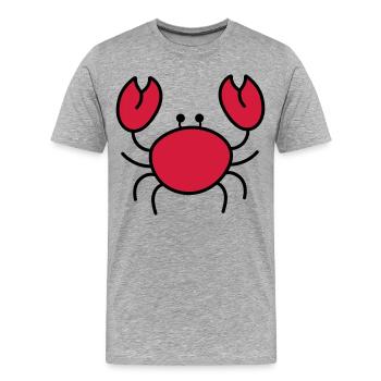 Krebs - Männer Premium Bio T-Shirt - Grau meliert - Vorne - Damien (186cm)